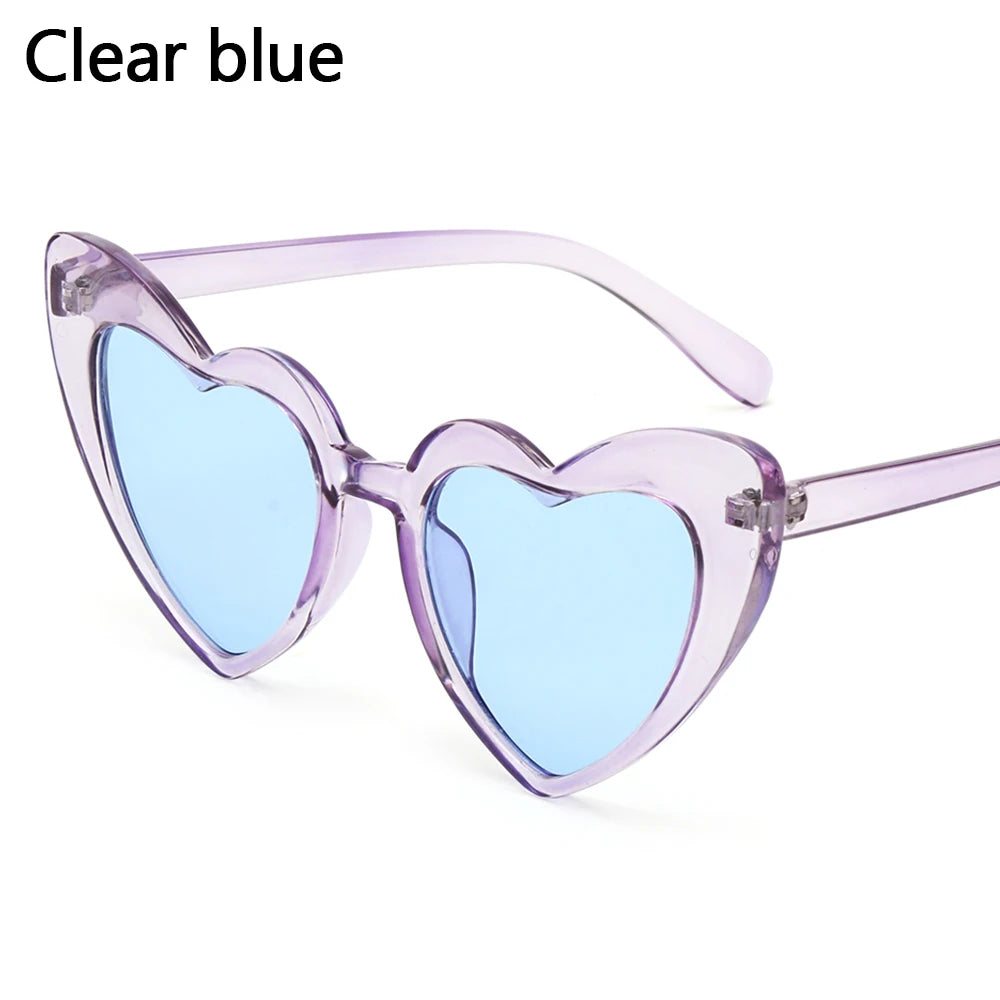 Ladies Fashion Metal Frame Sunglasses Fancy Dress Retro Heart Shaped Gradient Lens Sunglasses UV 400 Outdoor Goggles