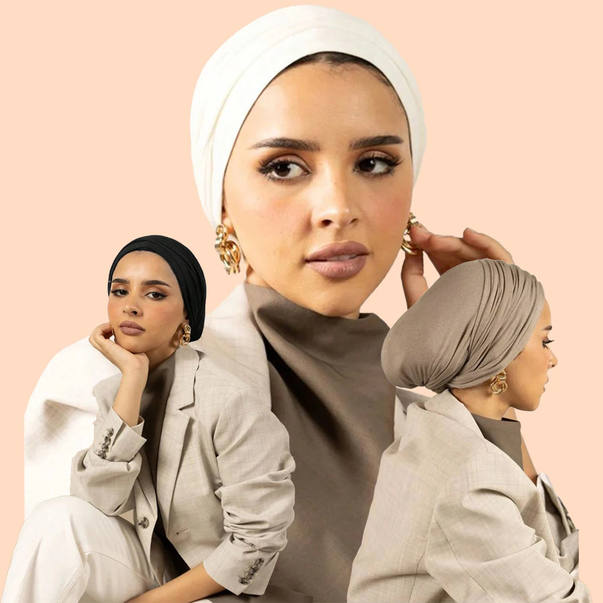 Muslim Solid Underscarf Caps Modal Instant Hijab Cotton Stretch Turban Cap Islamic Underscarf Bonnet Headscarf Headband