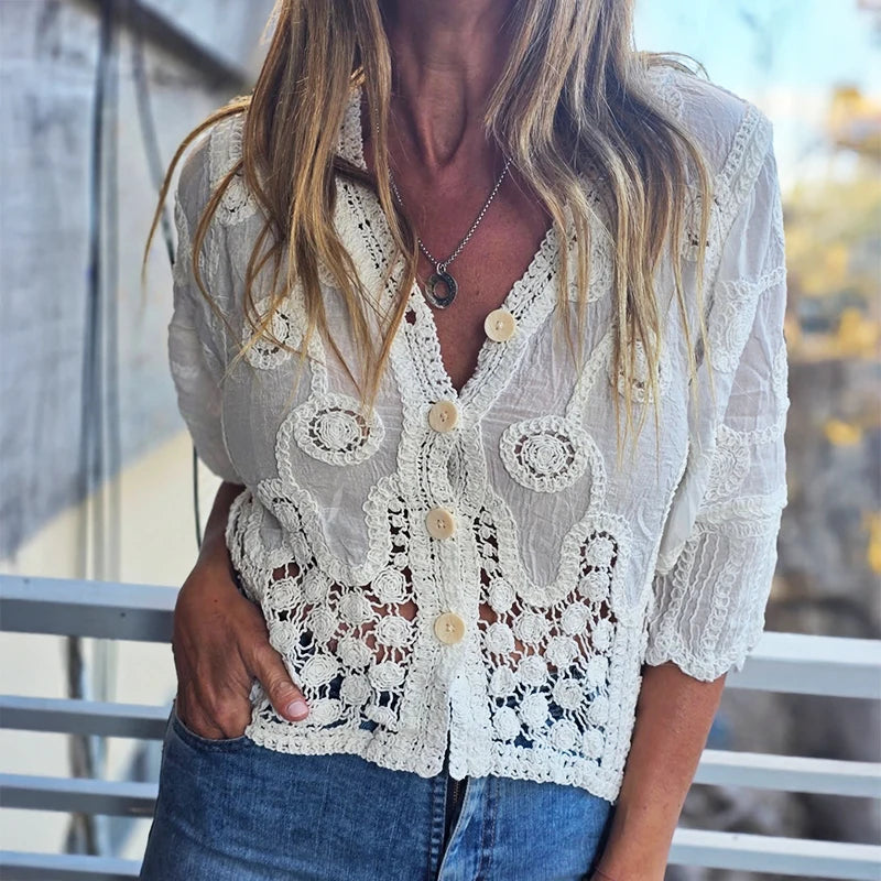 Paisley Button-up Shirt Blouse