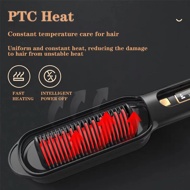 Hair straightening comb