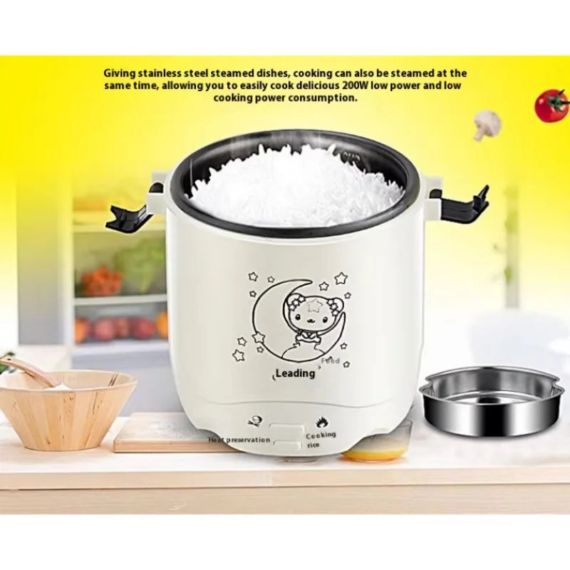 1.2L Electric Mini Rice Cooker Warmer Automatic Insulation Portable MultiCooker Household Rice Cookers Portable Lunchbox Office