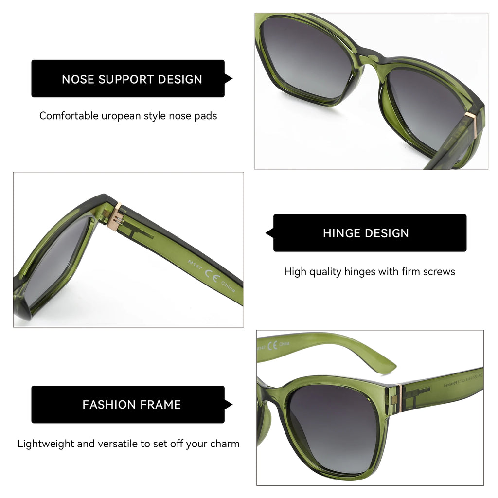 ZENOTTIC Fashion Original Thick Butterfly Frame Polarized Sunglasses for Women Chunky Uv400 Protection Shade Cat Eye Sun Glasses