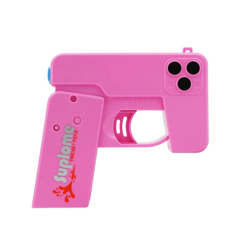 Mini Folding Mobile Phone Water Gun, Manual Continuous Dual Head Water Gun, Summer Water Play And Decompression Toy