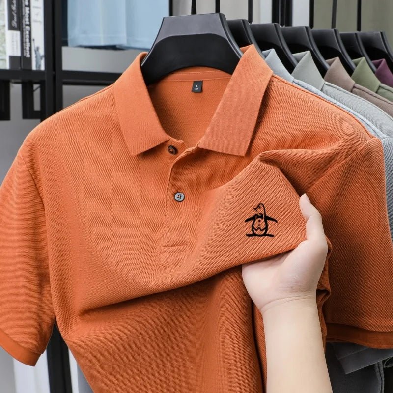men's short sleeved polo shirt design high-end brand penguin embroidery business comfortable T-shirt