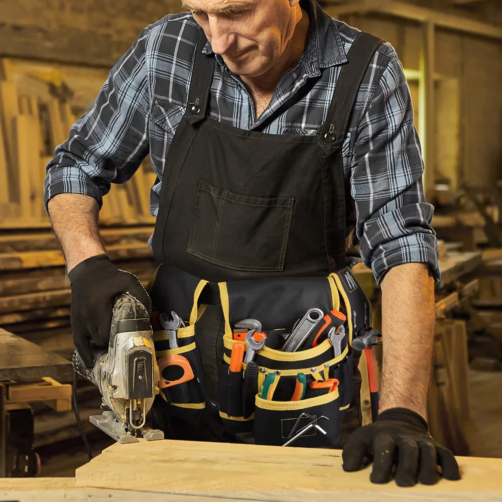 Tool Belt Bag Utility Belt Adjustable Pockets Tool Belts Detachable Work Pouch Bag Heavy Waist Apron Versatile Pouch Bag