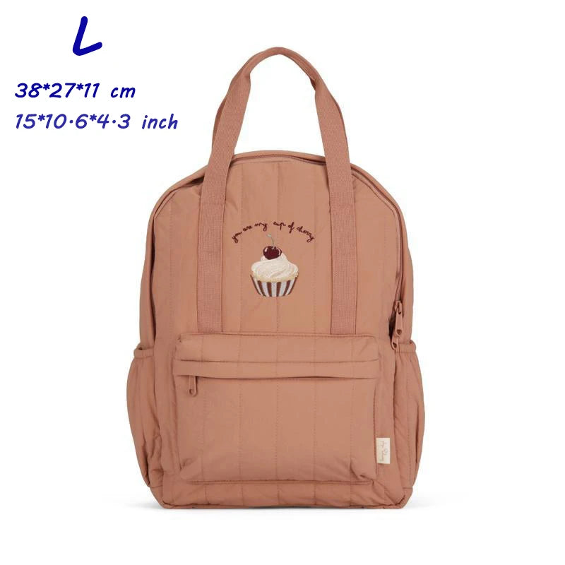 KS Brand Mommy Bag Travel Children Kid Cherry Backpack Primary Schoolbag Baby Waterproof Print Kindergarten Bags Boys Girls Gift