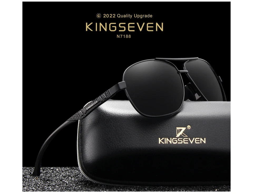 KINGSEVEN Brand Men Sunglasses Polarized Aluminum UV400 Mirror Sun Glasses Women