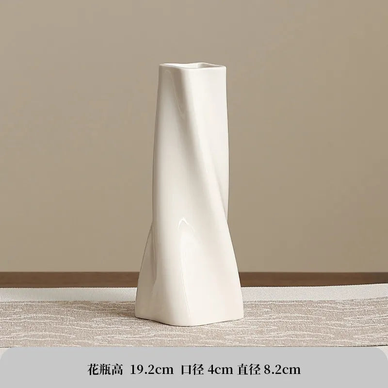 Ceramic vase light luxury high sense modern simple flower arrangement creative ornament entrance living room TV cabinet home