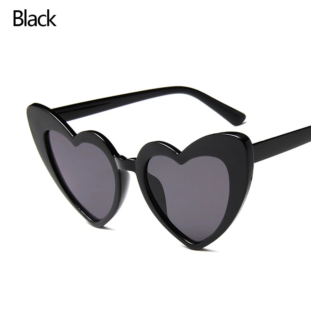 Ladies Fashion Metal Frame Sunglasses Fancy Dress Retro Heart Shaped Gradient Lens Sunglasses UV 400 Outdoor Goggles