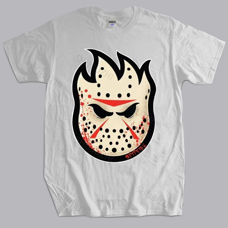Male Black Tshirt Spitfire Fireball Horror Bighead Personality Originality Fashion Unisex Teeshirt Euro Size men cotton top tees