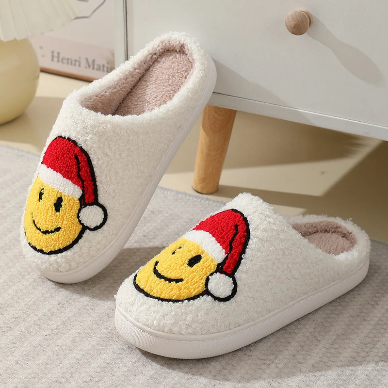 Hot selling smiling cotton slippers Anti slip couple shoes winter home indoor waterproof all-wrapped with men women cotton Shoes