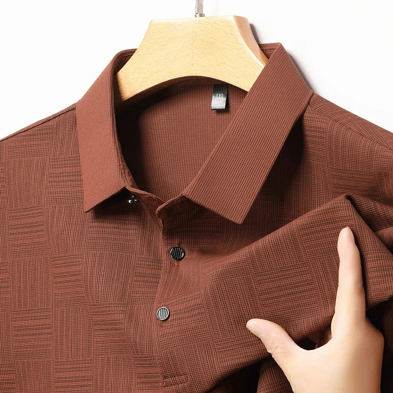 Men's New Printed Business Casual Short sleeved POLO Shirt Fashion Short sleeved Comfortable and Breathable Top