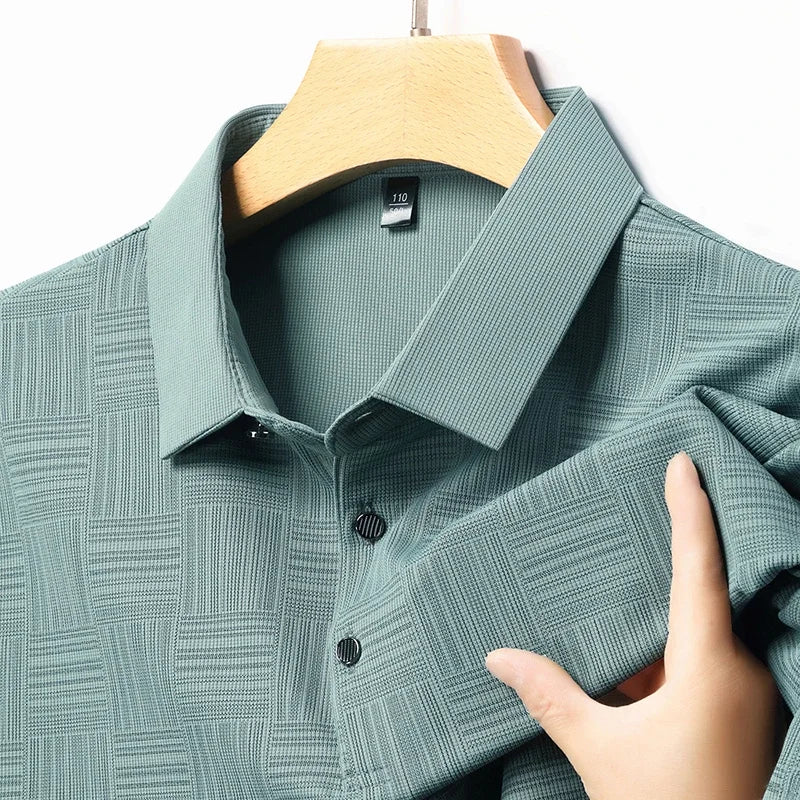 Men's New Printed Business Casual Short sleeved POLO Shirt Fashion Short sleeved Comfortable and Breathable Top