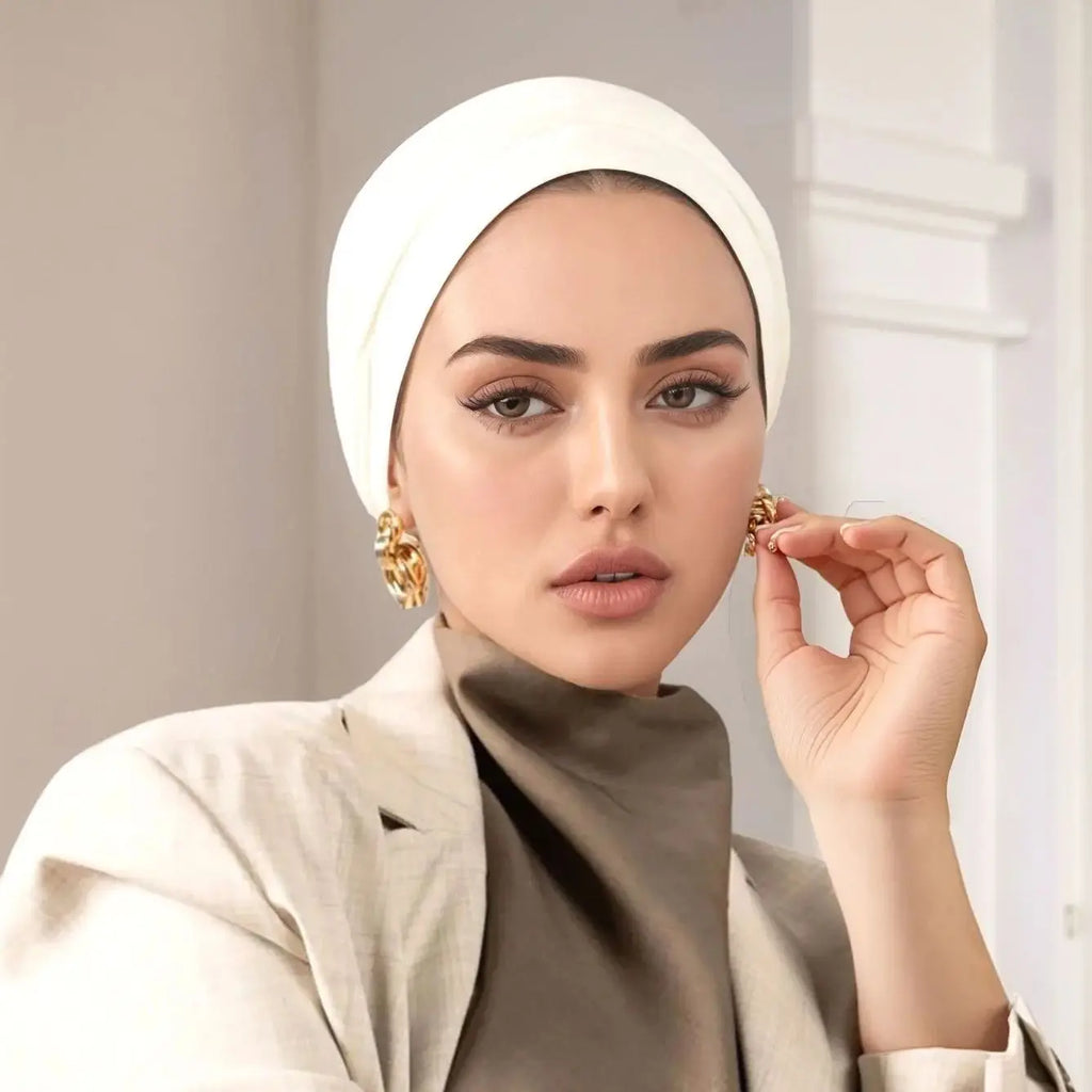 Muslim Solid Underscarf Caps Modal Instant Hijab Cotton Stretch Turban Cap Islamic Underscarf Bonnet Headscarf Headband