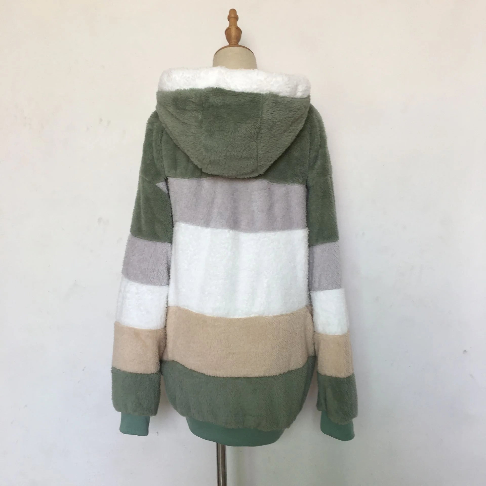 Women Oversized Plush Hoodie Coat Winter Outerwear Jacket With Pockets