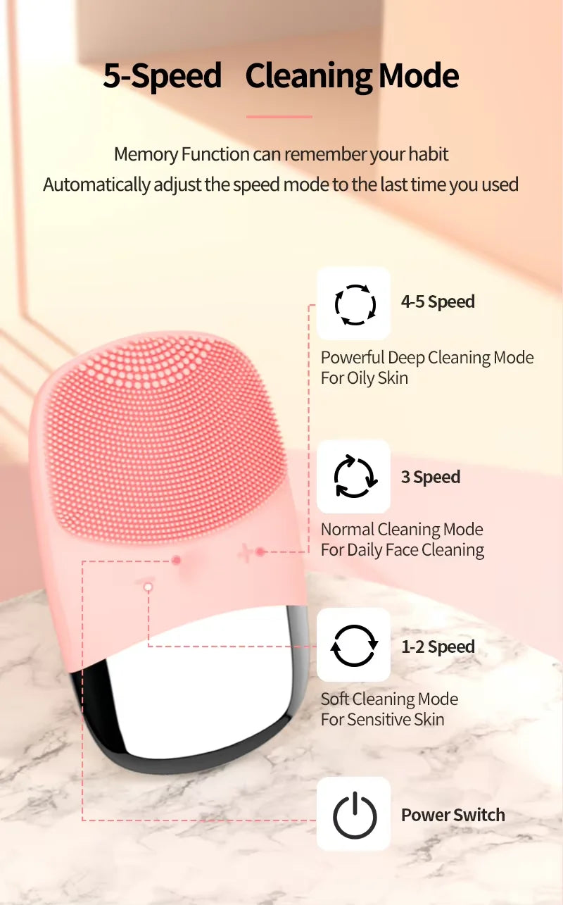 Rechargeable Silicone facial brush