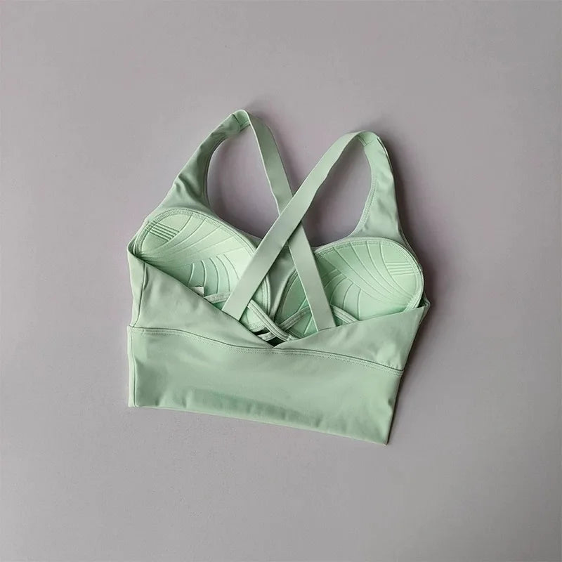 Shockproof High-Intensity Exercise Fitness Bra All-In-One Cup Running Gathered Yoga Beauty Back Breathable Sports Bra for Women