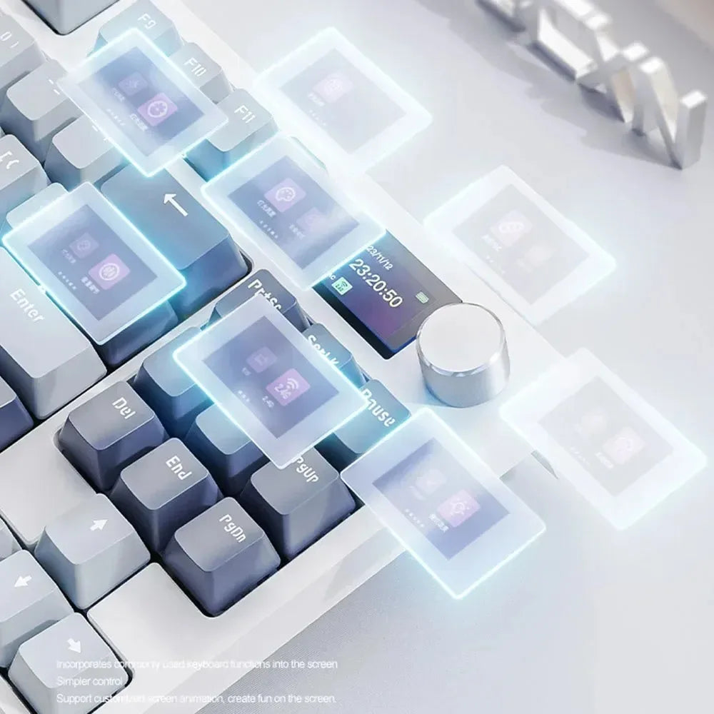 Attack Shark K86 Wireless Mechanical Keyboard - Metal Knob Gasket Mount Hot-Swappable TFT Screen Bluetooth/2.4G/USB-C