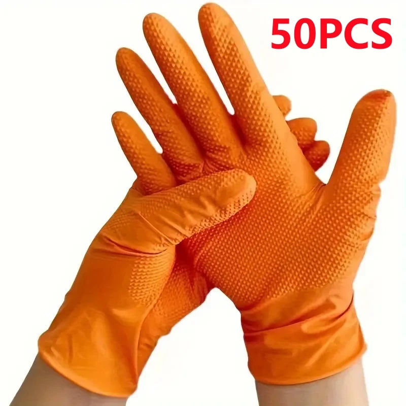 Heavy Duty Nitrile Safety Work Gloves Disposable 8mil Industrial Work Gloves Diamond Textured Men Mechanic Auto Gardening Gloves