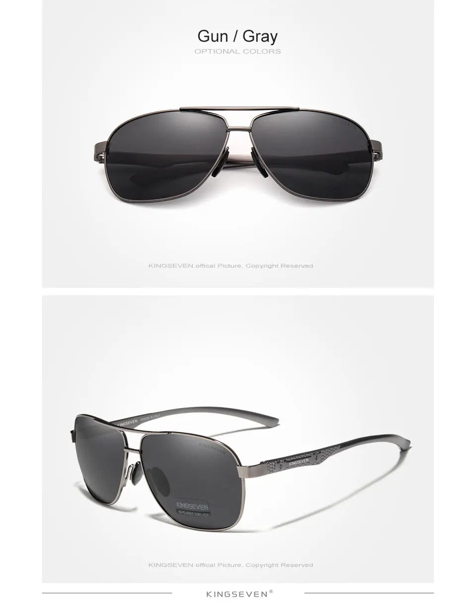 KINGSEVEN Brand Men Sunglasses Polarized Aluminum UV400 Mirror Sun Glasses Women