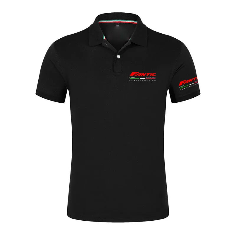 Men's Fantic Motor Logo Print 2026 Summer New Men's Short Sleeve Breathable Casual Fashion Solid Color Design Polo Shirts