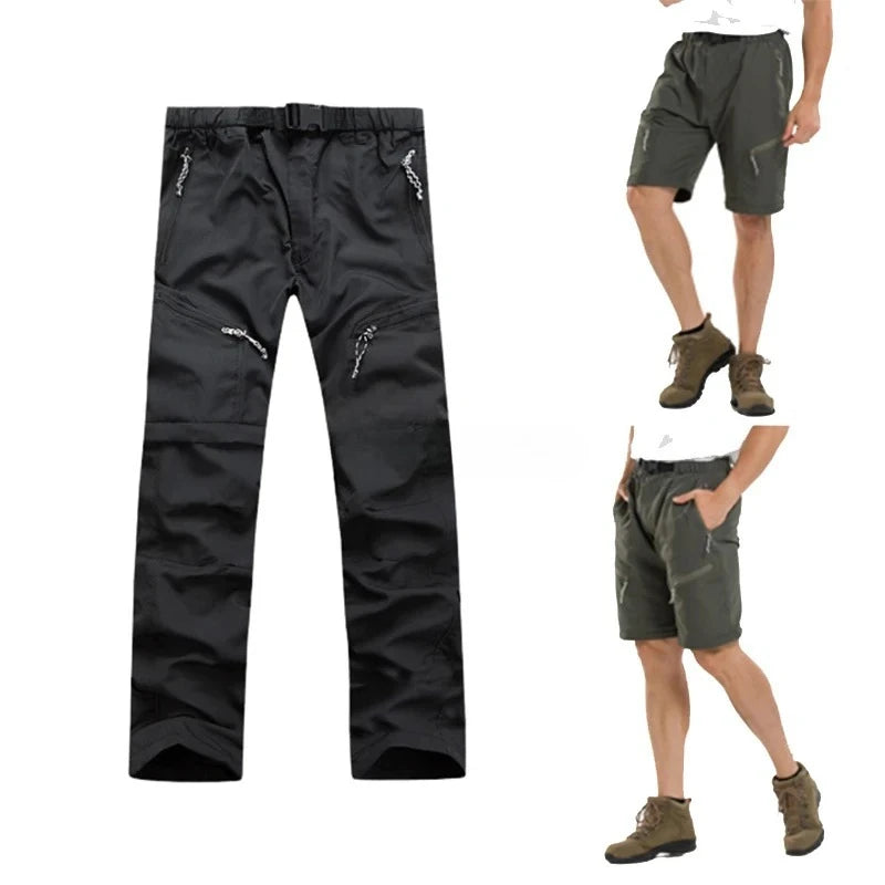 Spring Summer Outdoor Pants Men Quick Dry Convertible Pants Men Hiking Lightweight Fishing Zip Off Cargo Work Pants Trousers