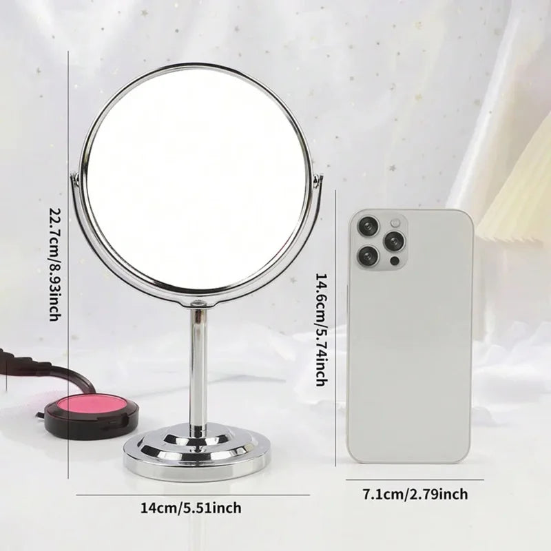 3/4/5 Inch Double-Sided Makeup Mirror – 2X Magnification, Clear Reflection, Portable Travel Size with Foldable Stand