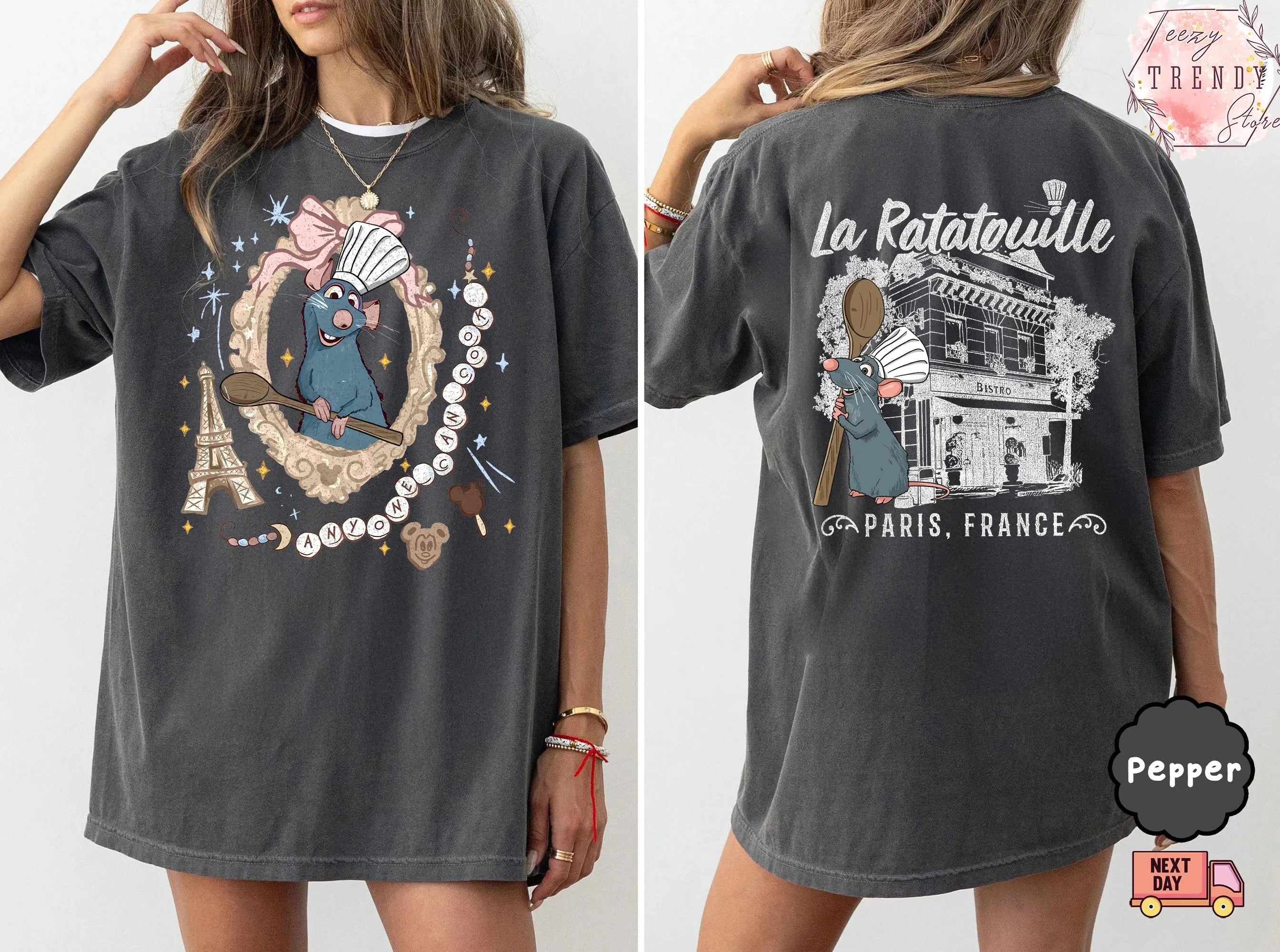 Disney Ratatouille Little Chef Remy Cotton T-shirt Paris Gusto Chef Shirt Kids Movie Character Apparel