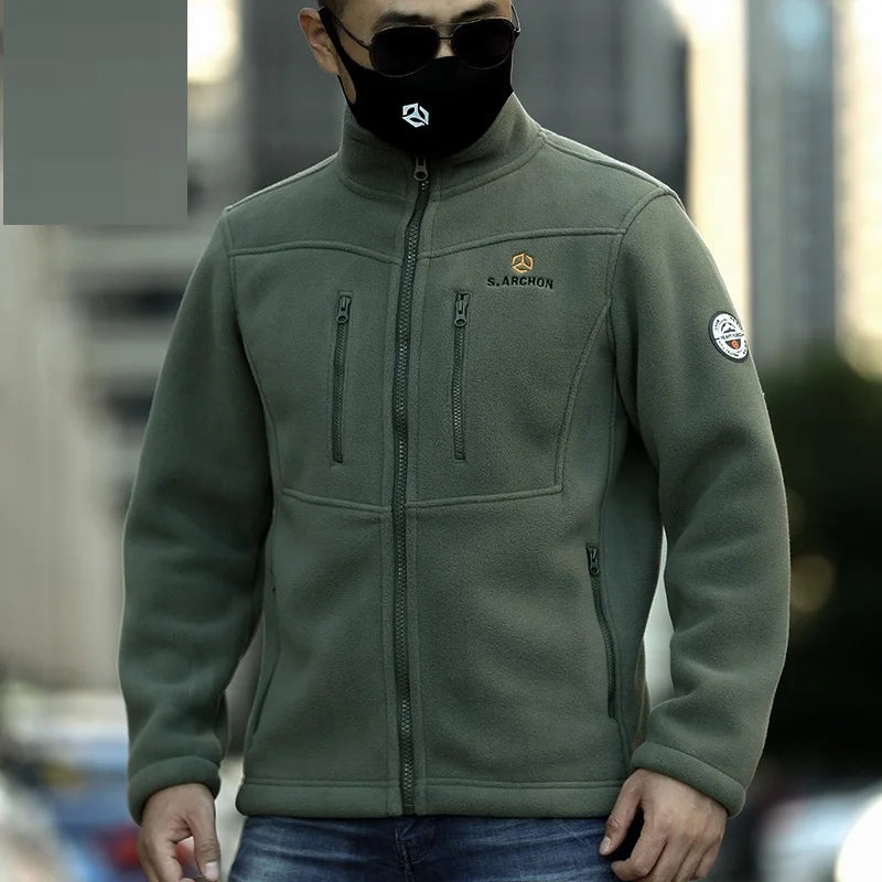 New Men's Fleece Jacket Warm Fit Sweater Casual Coat Polar Fleece Autumn Winter Jackets Men Stand Colar Fashion Clothing Tops