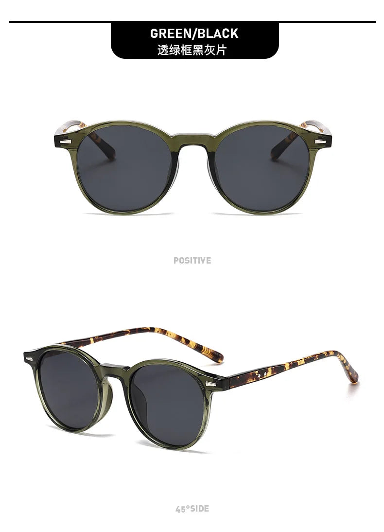 Fashion Transparent Round Frame Sunglasses for Women Casual Driving Outdoor Eyewear Men Plastic Ultralight UV400 Eyeglasses