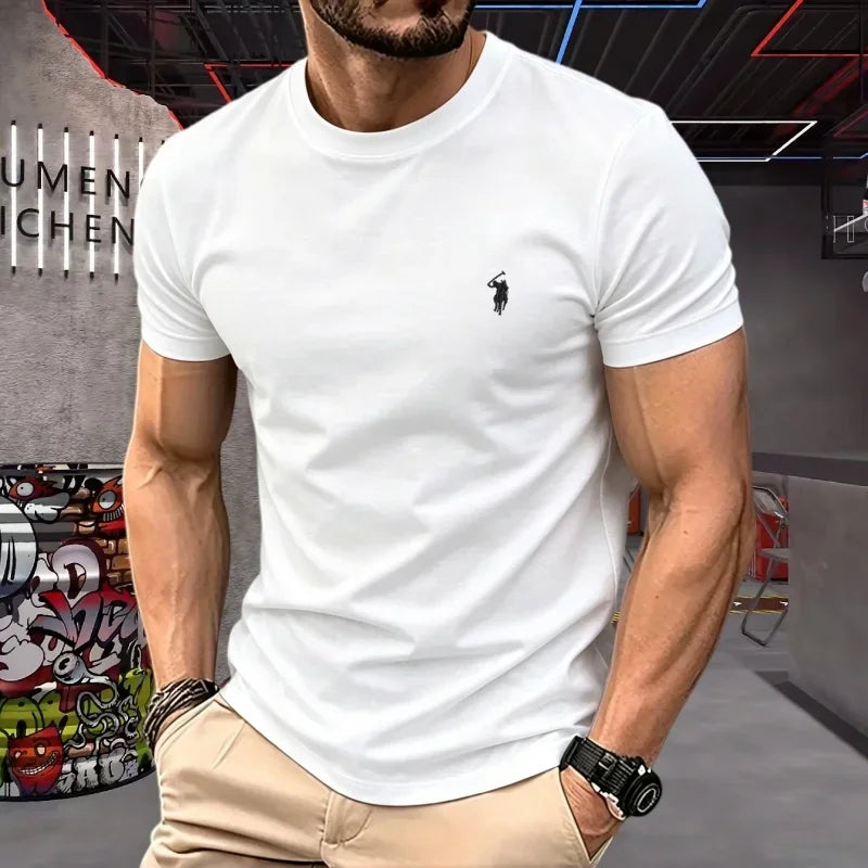 cotton round neck short sleeved