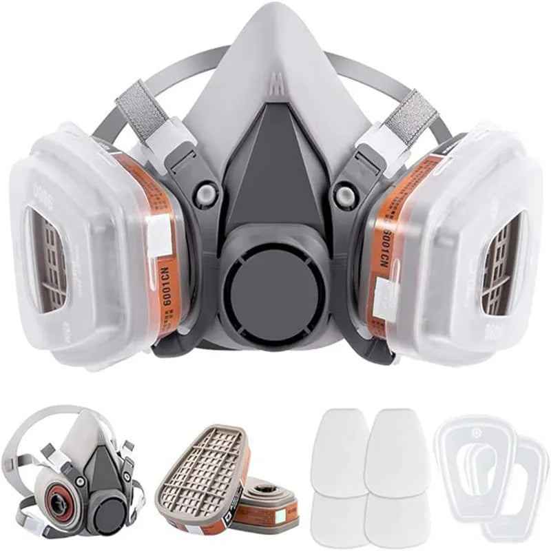 New 15in1 6200 Dust Gas Respirator Half Face Dust Mask For Painting Spraying Organic Vapor Chemical Gas Filter Work Safety