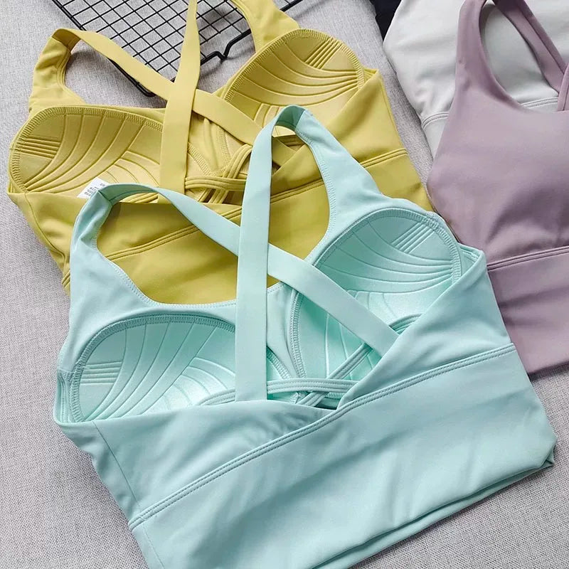 Shockproof High-Intensity Exercise Fitness Bra All-In-One Cup Running Gathered Yoga Beauty Back Breathable Sports Bra for Women