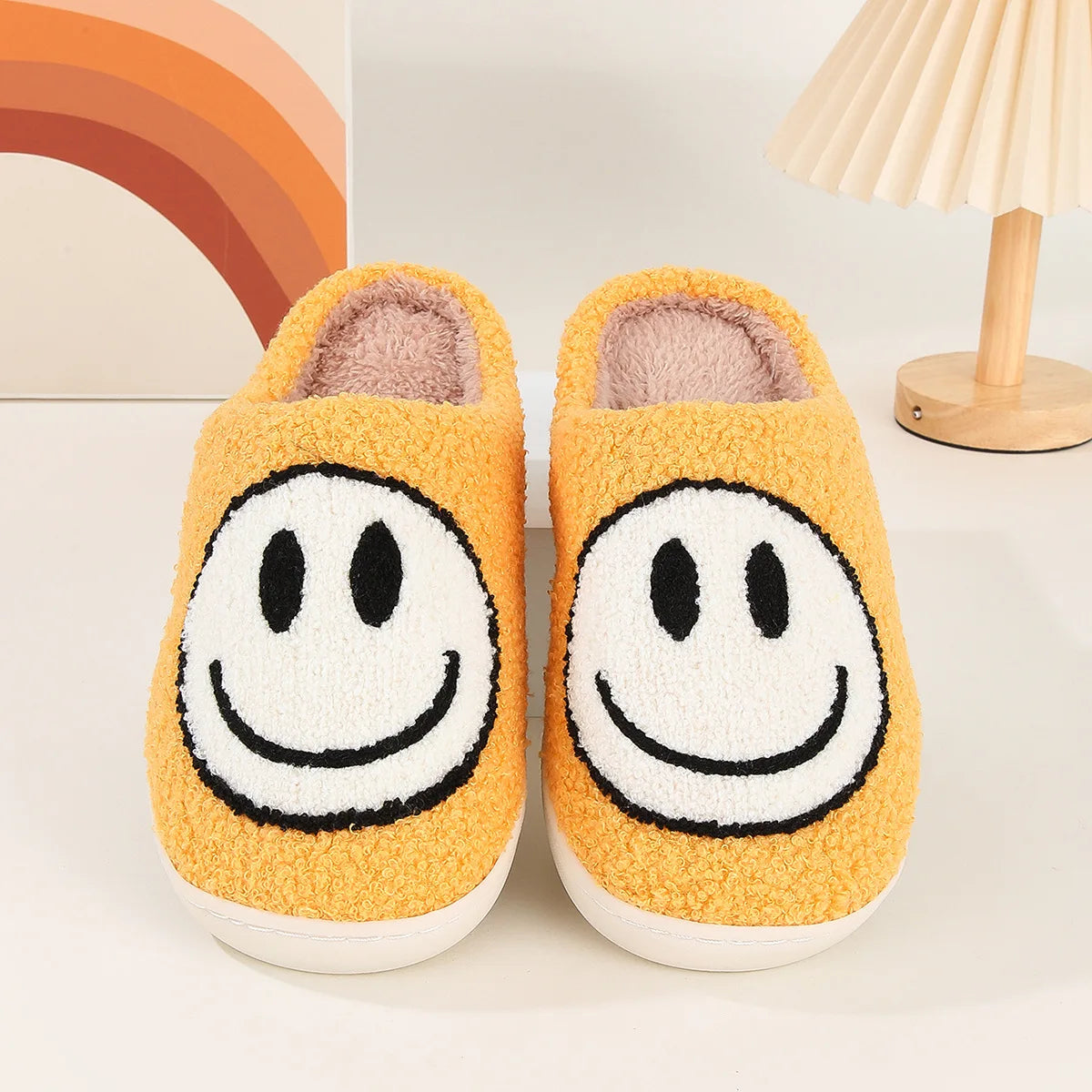 Hot selling smiling cotton slippers Anti slip couple shoes winter home indoor waterproof all-wrapped with men women cotton Shoes