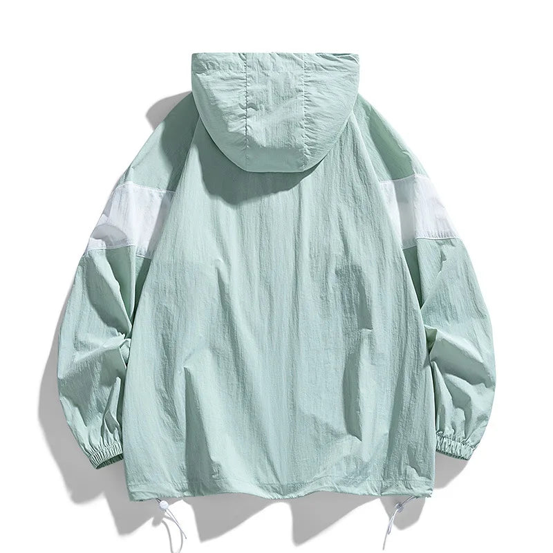 Summer Ultra-Light Skin Coats Men Multi-Pockets Sun Protection UV Proof Jackets 4XL Plus Size Hooded Windbreaker Men Clothing