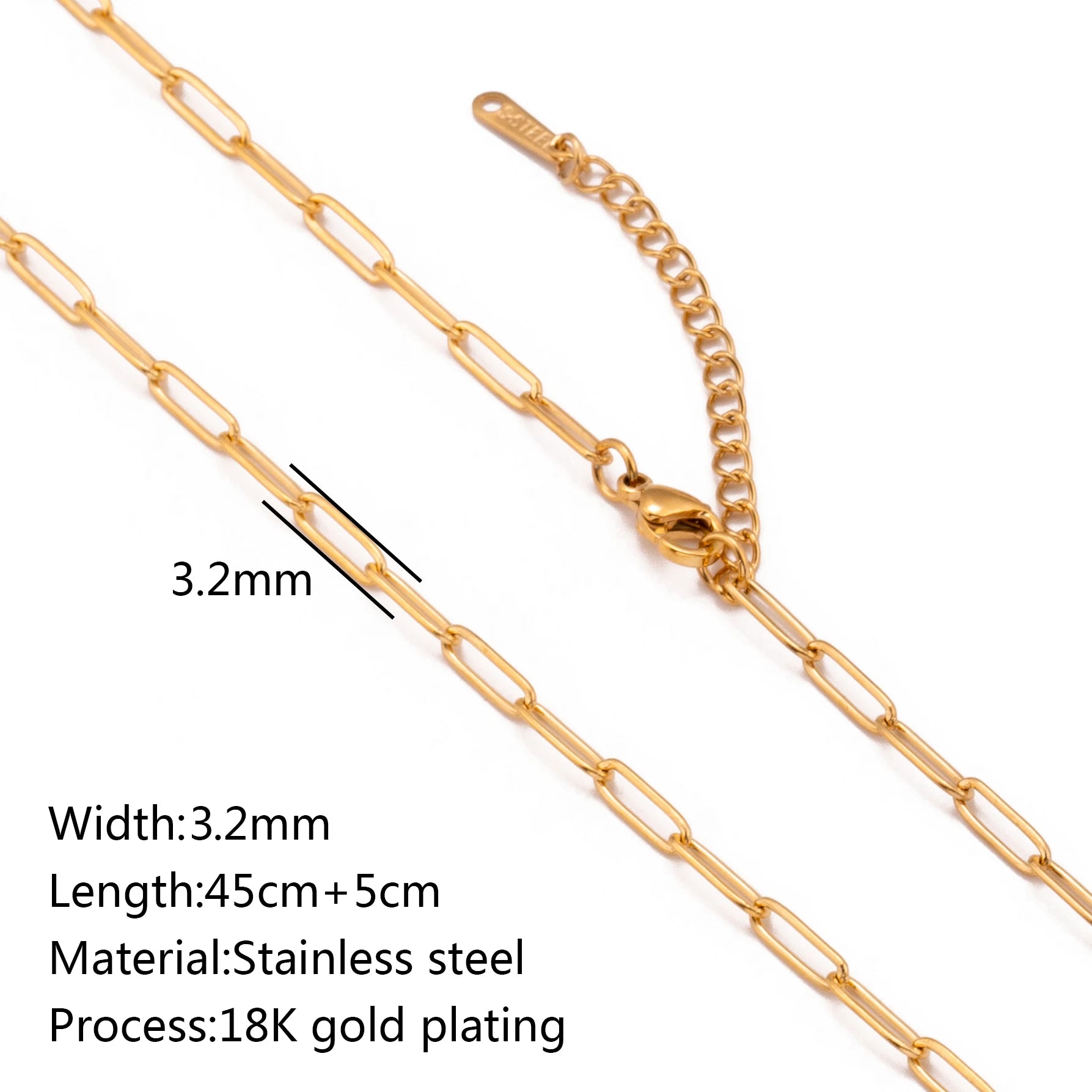 5pc 18K Gold Color PVD Plated Stainless Steel Cuba Cross O Ripple Twisted Chain Necklace Adjustable Chain DIY Necklace Wholesale