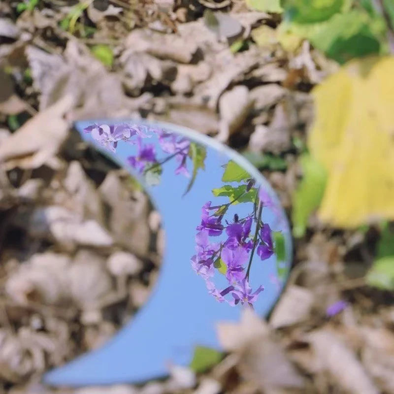 Heart Convex Mirror Round Moon Shaped Mirrors Travel Photo Props Wide-angle Lens for Photography Portable Makeup Mirrors