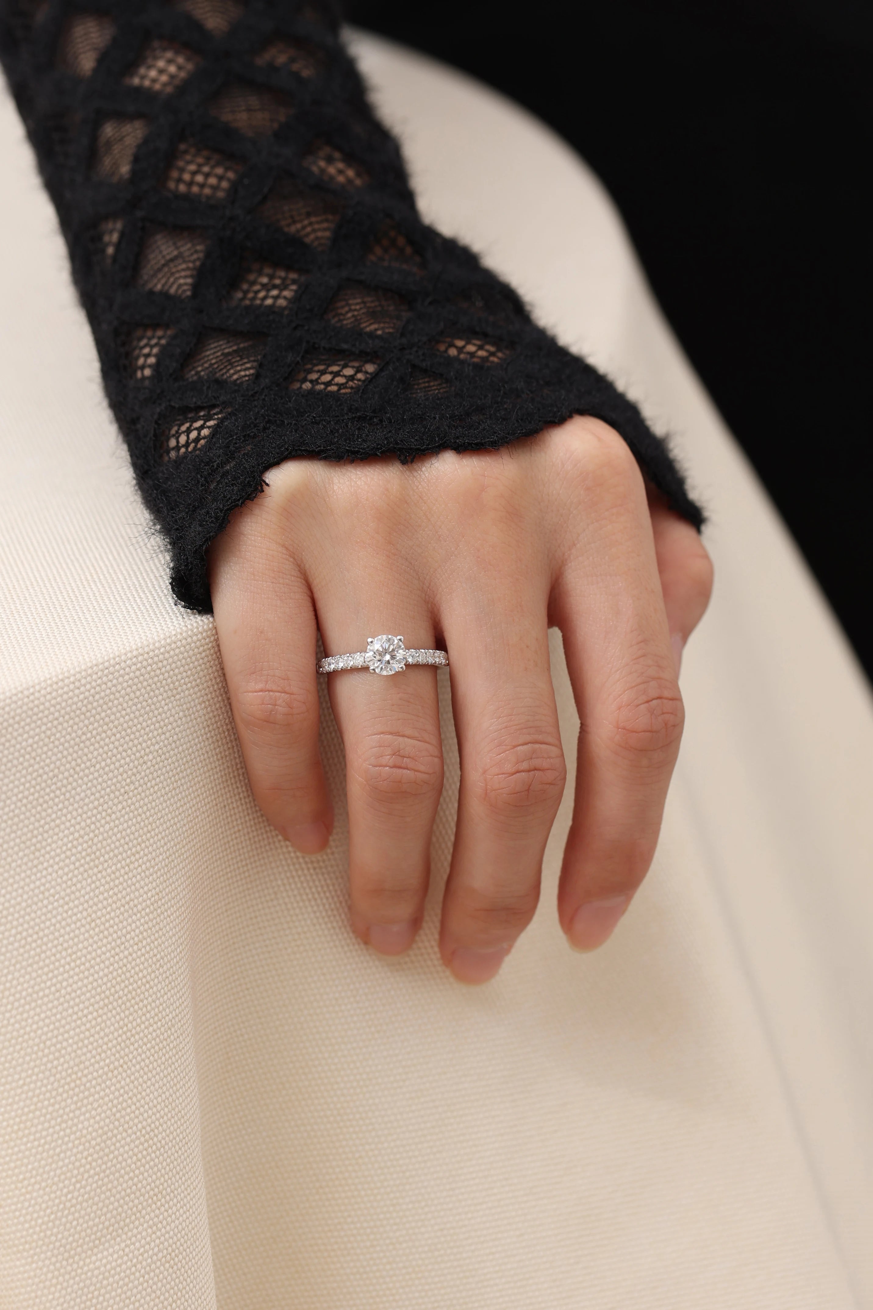 Lab Grown Diamond Engagement Ring 1.56 ctt  D Color VVS Clarity 4 Prong Solitaire  S925 Sterling Silver Rings