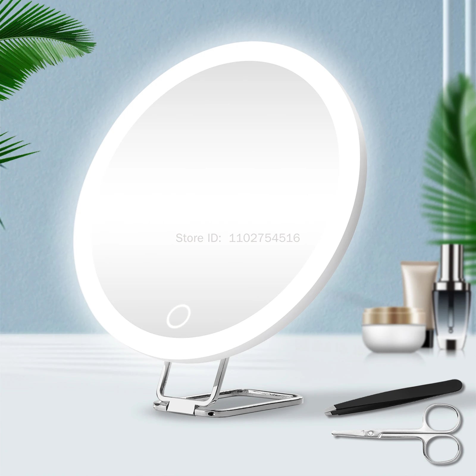 6 Inch Magnifying Mirror with Light 5-30X Portable Travel Magnified Mirror with 360 degrees Adjustable Stand and Suction Cup