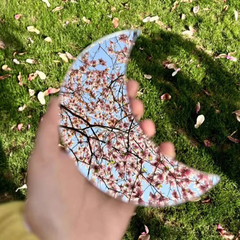 Heart Convex Mirror Round Moon Shaped Mirrors Travel Photo Props Wide-angle Lens for Photography Portable Makeup Mirrors