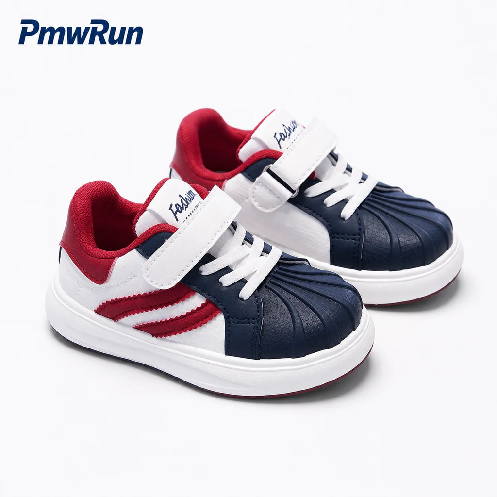 Trend Fashion Sport Shoes For Children PU Leather Waterproof Kid's Sneakers Soft-soled Anti-slippery Boy's Girl's Running Shoes
