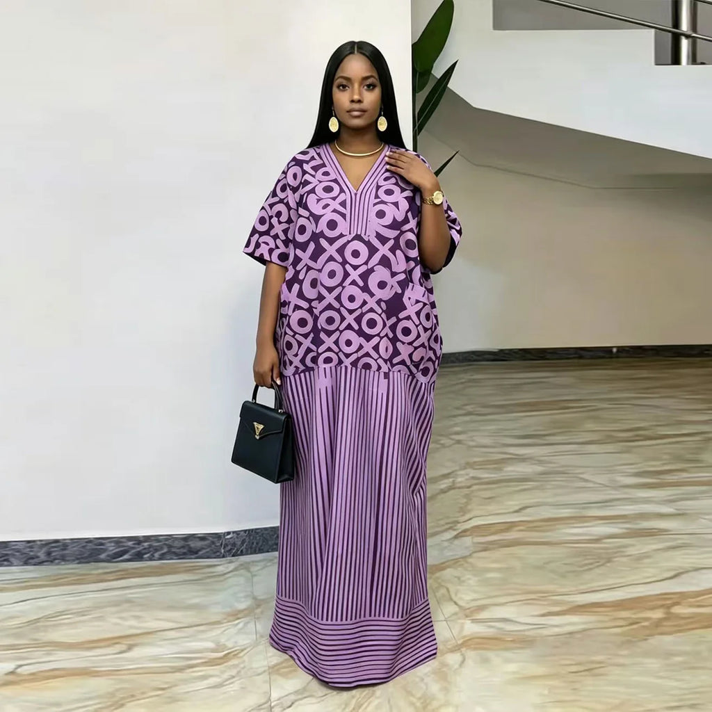 Summer African Polyester Party Evening Long Maxi Dress Kaftan Muslim Abaya Outfits Plus Size Dashiki African Dresses for Women