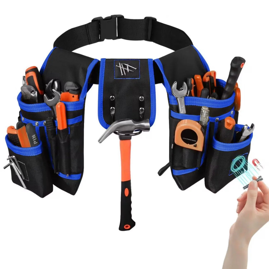 Tool Belt Bag Utility Belt Adjustable Pockets Tool Belts Detachable Work Pouch Bag Heavy Waist Apron Versatile Pouch Bag