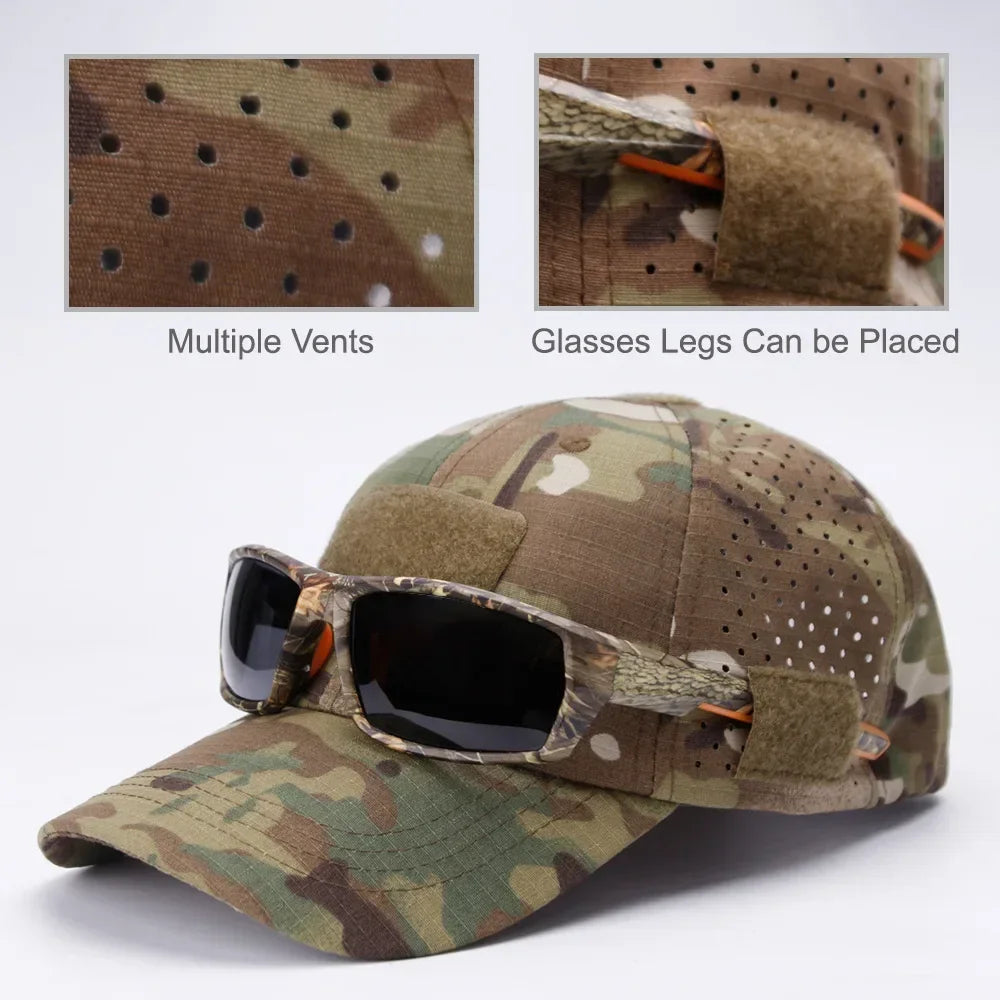 1 PC Unisex Camouflage Baseball Cap Adjustable Snapback Hat Comfortable Breathable Fashionable Streetwear for Men and Women