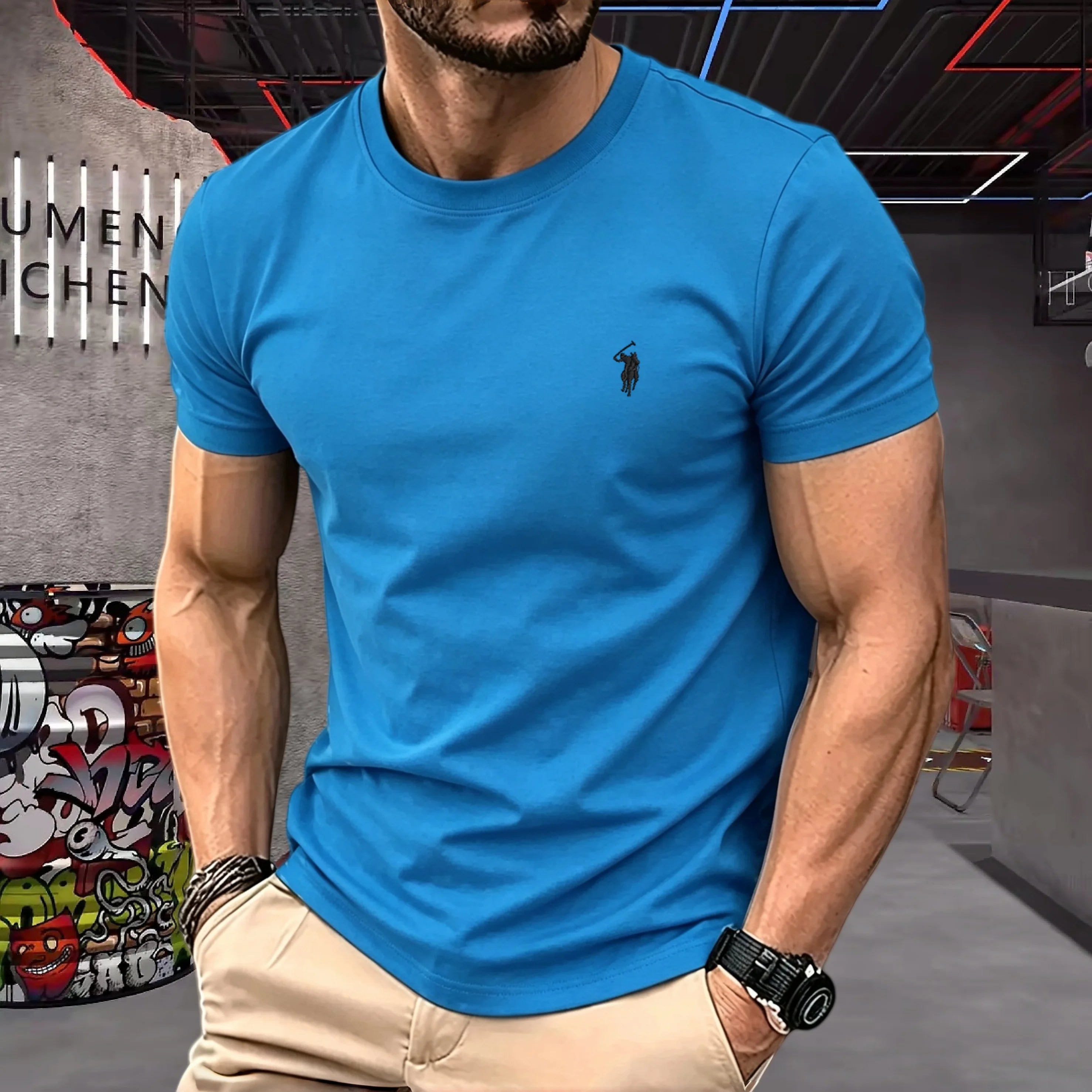 cotton round neck short sleeved
