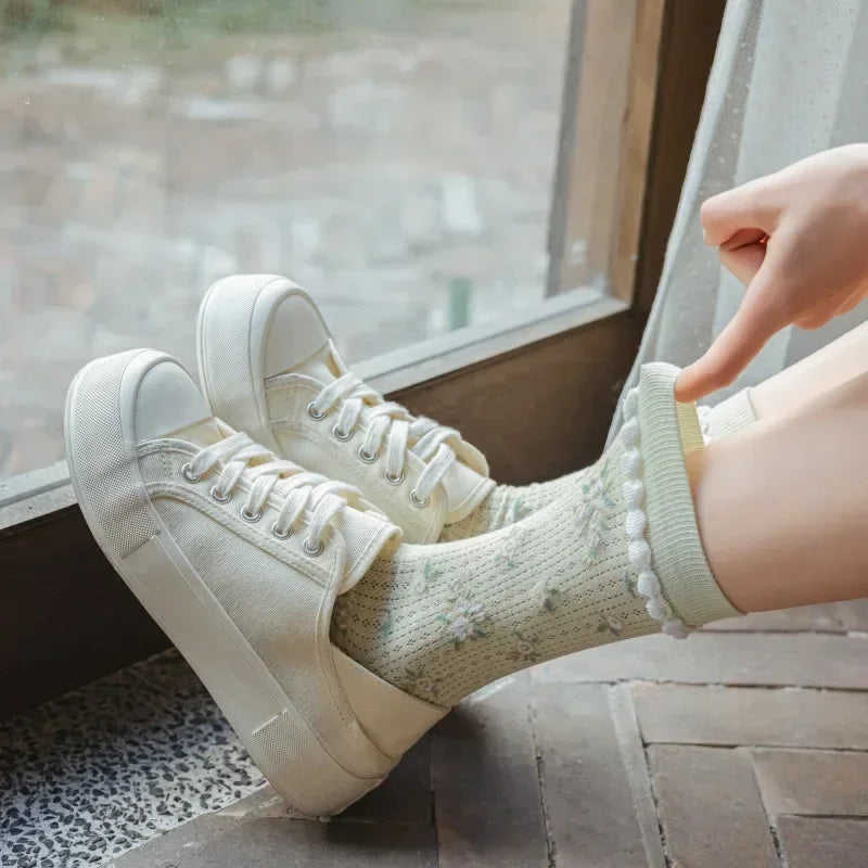 Butterfly Woman Socks Fashion Summer Ultra-thin Transparent Crystal Silk Socks Vintage Harajuku Sexy Lace Mesh Crew Socks