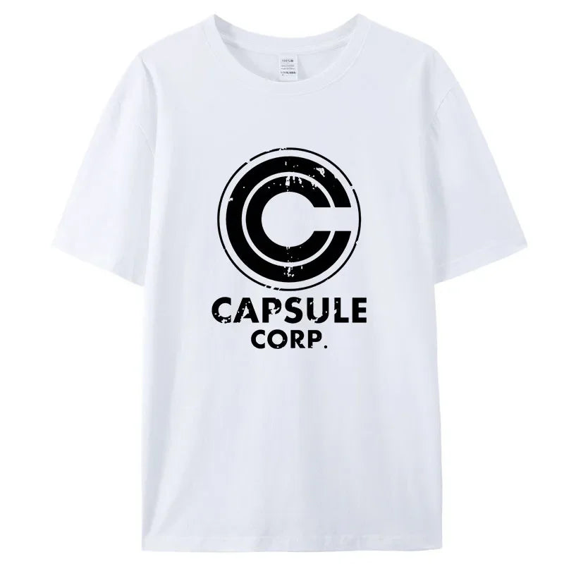 Men Short-sleeve New Funny Capsule Corp Print Tees Cotton Loose Breathable Graphic T Shirts Casual Streetwear Tops Men Clothing