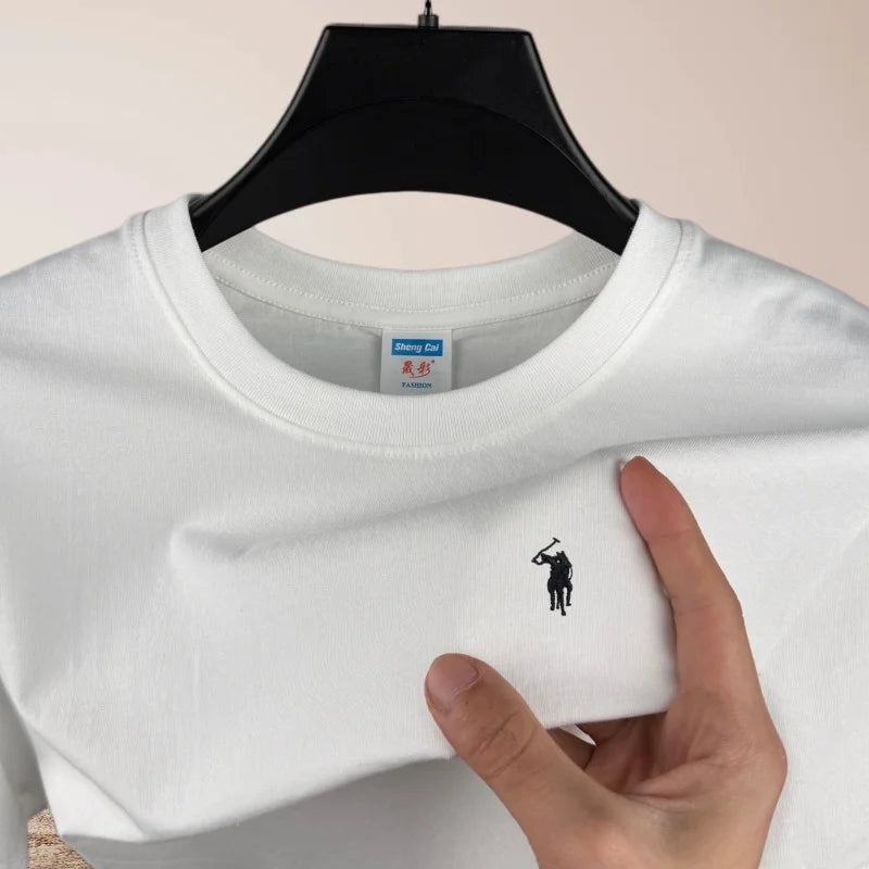 cotton round neck short sleeved