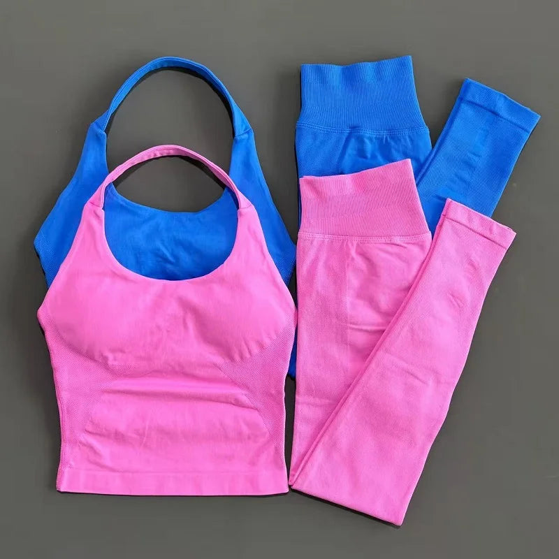 2 Pieces Sportswear Women Yoga Set Gym Clothes Sportswear Yoga Suits Fitness Set Tracksuits Sports Top Gym Leggings Set