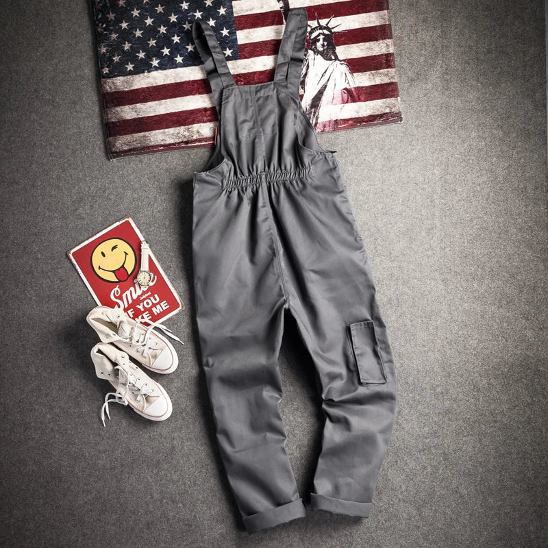 New Men's Long-Sleeved Overalls with Zipper Pocket Jumpsuit Fashion Labor Casual Work Clothes Plus Size S-4xl